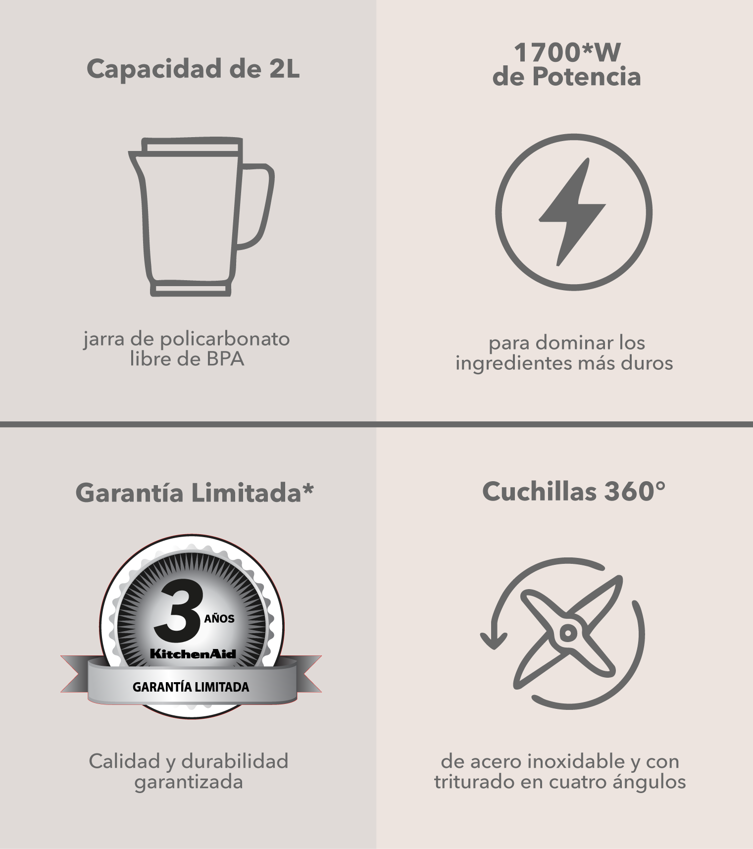 Licuadora pure power kitchenaid